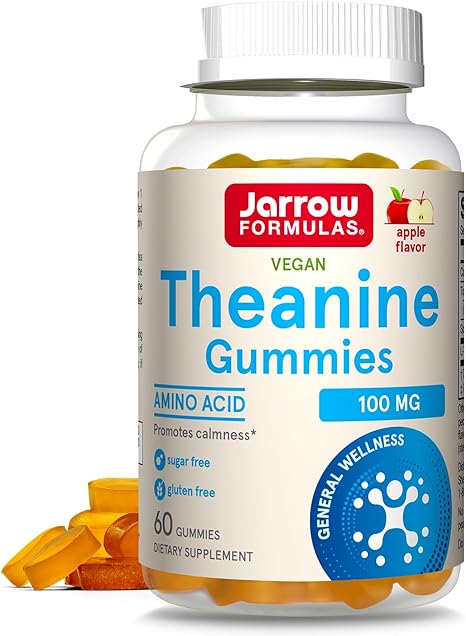 Teanina en Gomiras de 100 mg, 60 gomitas de manzana